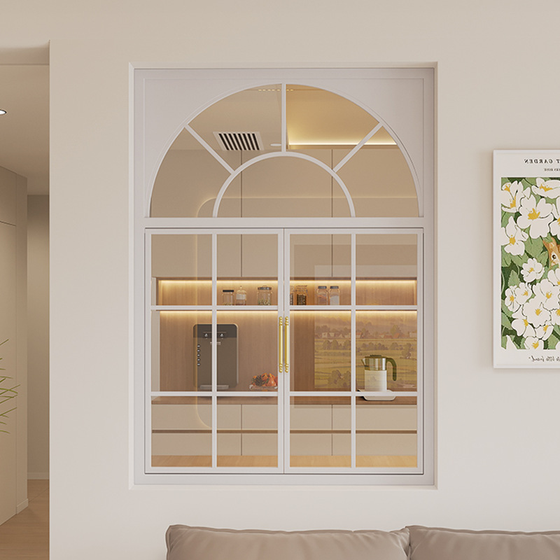 格子窗老钢窗别墅铝合金窗定制洋房门窗法式复古平开窗