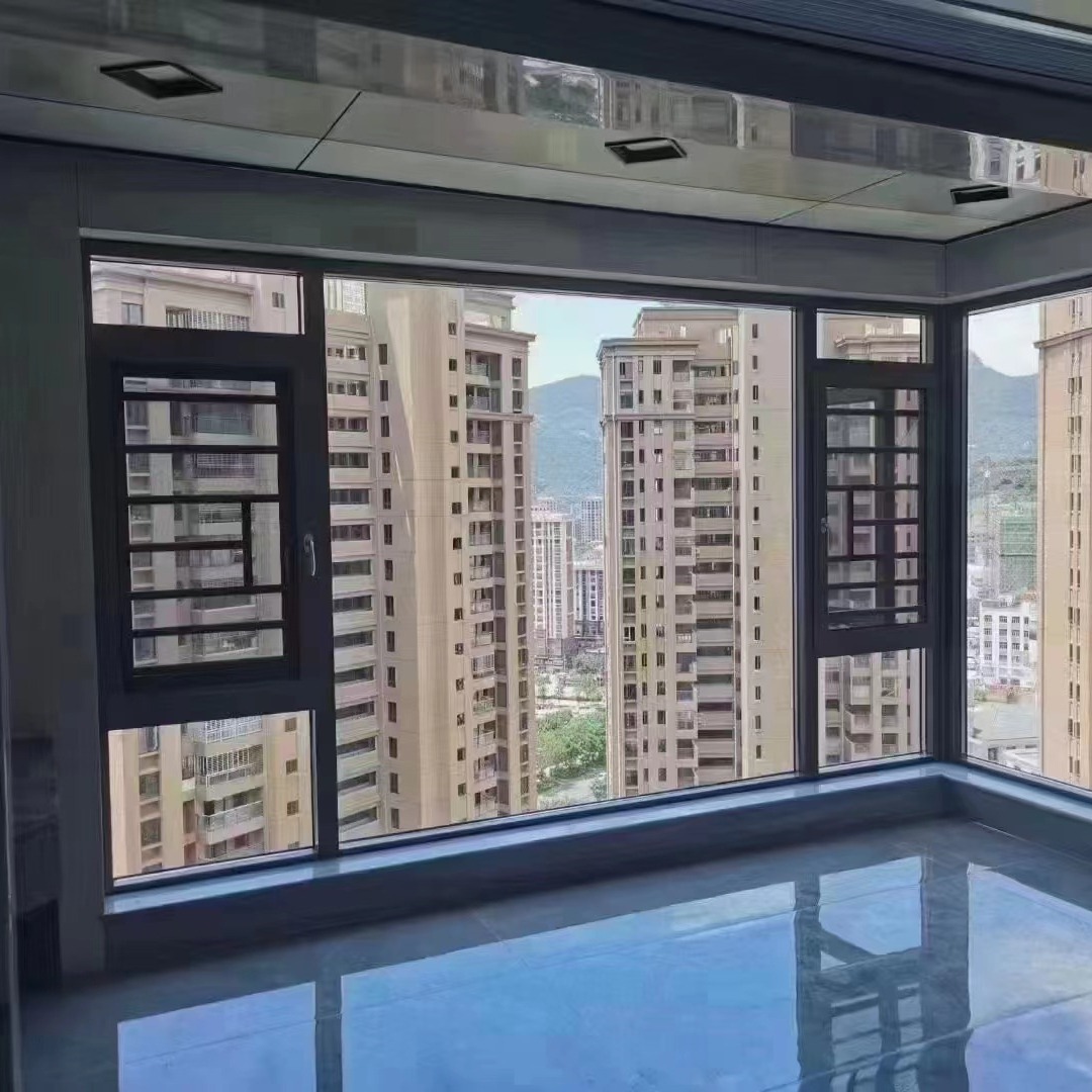 断桥铝窗户中空隔音窗铝合金平开窗推拉窗封阳台封窗