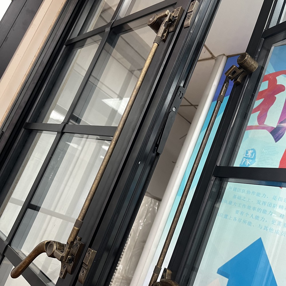 法式复古窗圆弧玻璃隔断别墅隔断拱形平开窗中古风断桥铝合金