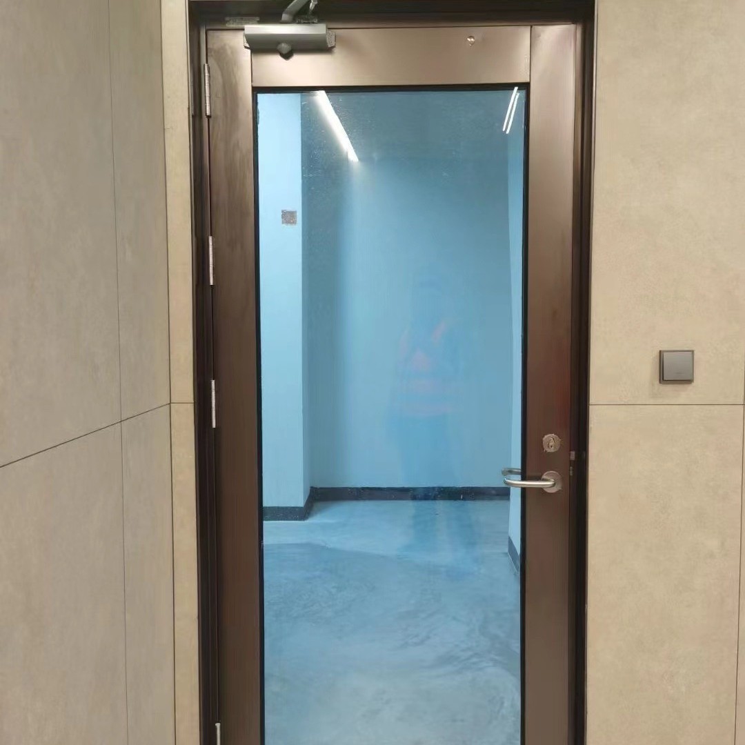 不锈钢玻璃钢制门室内办公楼通道门