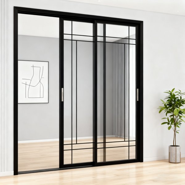 新款窄边推拉门厨房门推拉门玻璃门